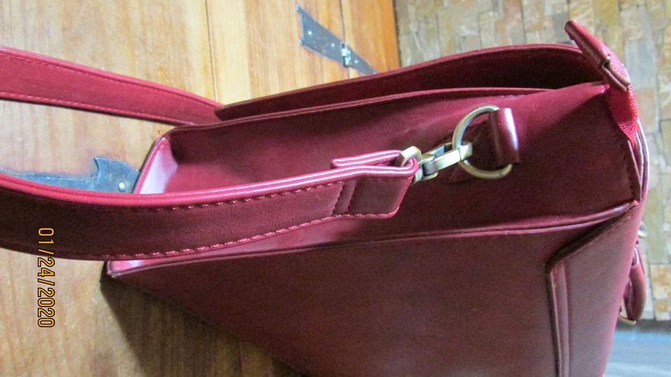 ECOSUSI КРАСНЫЙ СЪЕМНЫЙ БАНТ ПОРТФЕЛЬ НОУТБУКА ЧЕХОЛ MESSENGER СУМКА ВЕГАНСКОЙ КОЖИ  - Изображение 4 из 4