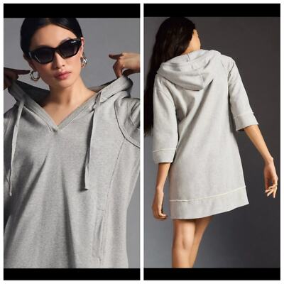Anthropology Daily Practice Sport Hoodie Mini Dress Gray