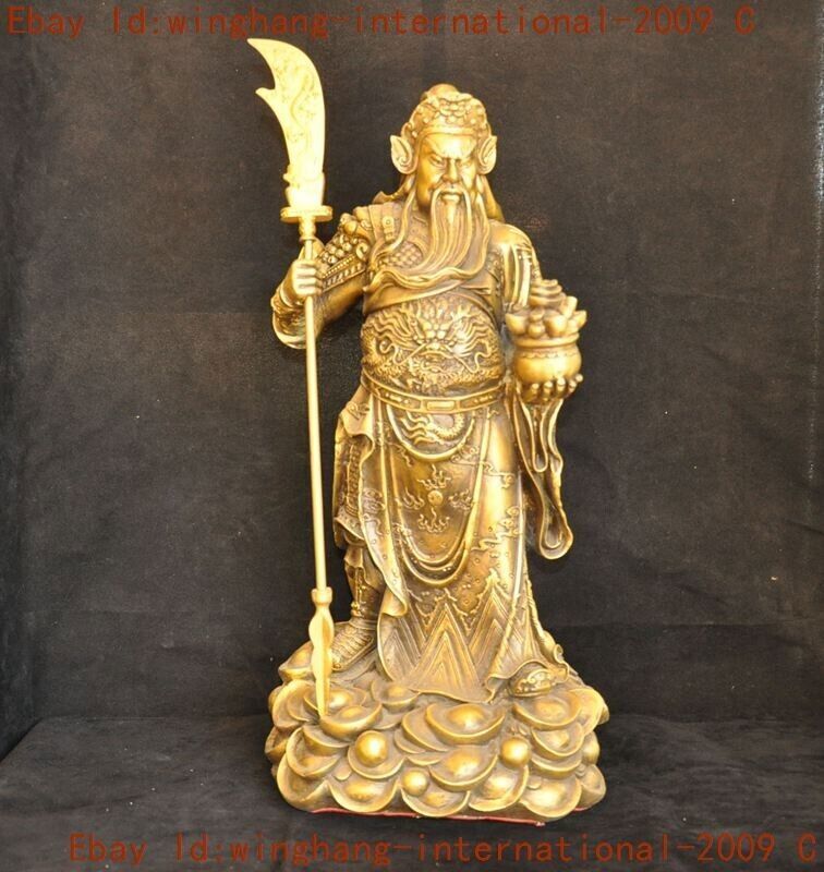 China Chinese brass hold knife warrior Generals guan gong guan yu