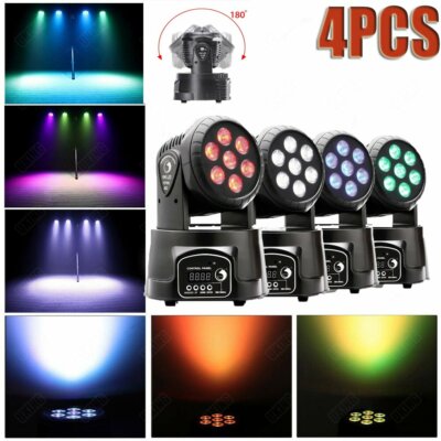 4PCS 80W RGBW LED Moving Head Stage Lighting DMX DJ Club