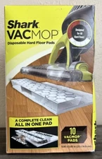 Shark Disposable Hard Floor Vacuum and Mop Pad 10 Count VACMOP Refill, White