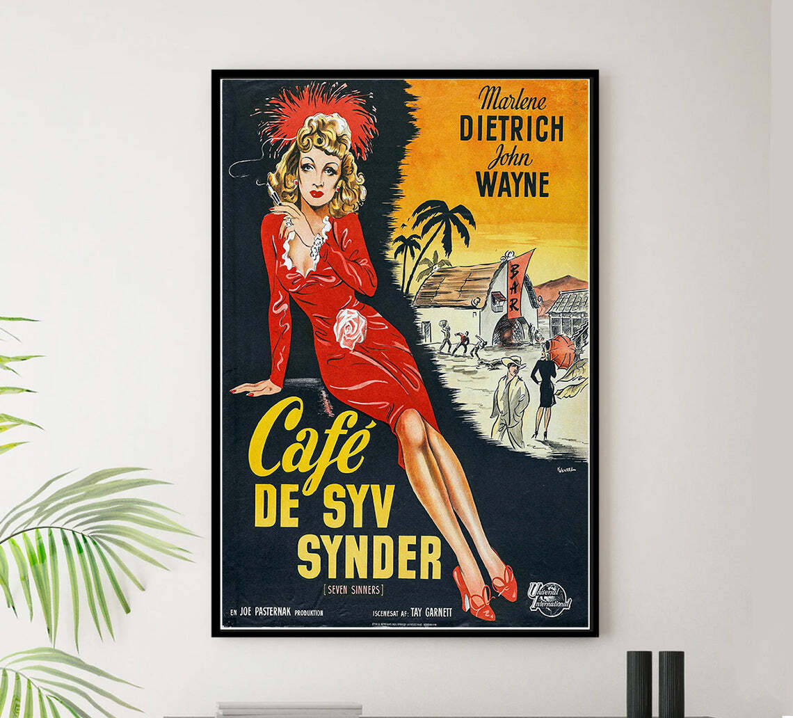 Seven Sinners - John Wayne - 1940 - Dutch - Vintage Movie Poster