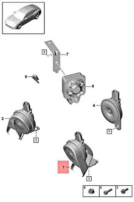 Genuine PORSCHE Panamera 971 97A 97B Fanfare Left Low Tone 971951211B