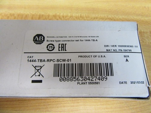 Allen Bradley 1444-TBA-RPC-SCW-01 Steckverbinder-Set - Bild 2 von 4
