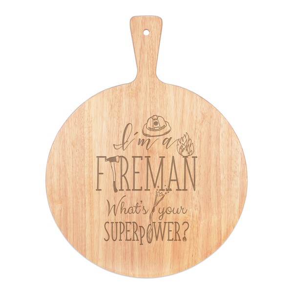 I'm A Feuerwehrmann Was Ihre Superpower Pizza Brett Paddel Holz Lustig-image