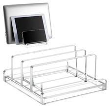 Vertical Laptop Stand Plastic Adjustable Notebook Dock 4in1 Fits 17 Inch