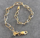 Mioro 9ct Gold Chain Bracelet Long Curb BROKEN Hallmarked TURKEY 1.06g 19cm