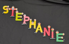 Vintage Sevi Clown Child Kids Alphabet Nine Wooden Letters Personalized Decor