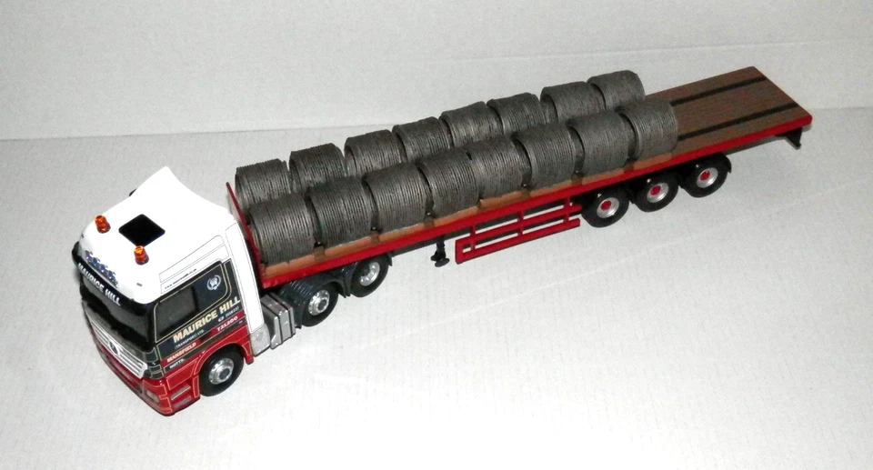 MERCEDES BENZ-ACTROS Flatbed Trailer / Drahtrollen "Maurice Hill" - Corgi 1:50 - Bild 3 von 4