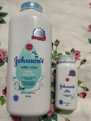 Johnsons Baby Powder Talc Milk&Rice 300G & Travel 50G SEALED LOT2 READ