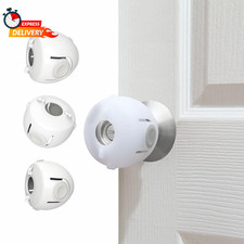 Child Proof Door Knob Covers, 4-Pack, White - Baby Safety Door Knob Covers for T