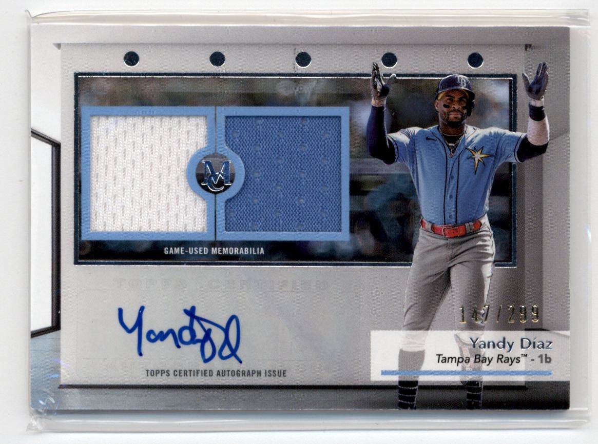 2024 Topps Museum Collection Dual Relic Autographs Yandy Diaz Auto 147/299