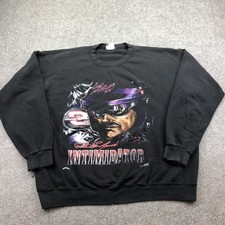 Vintage Dale Earnhardt Sweatshirt Mens XL Black NASCAR Intimidator Nutmeg 90s