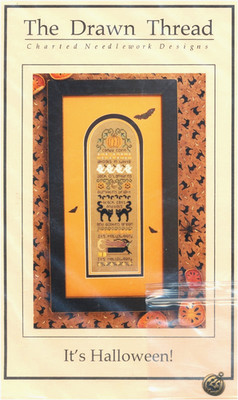 Drawn Thread IT'S HALLOWEEN! Cross StitchSS Chart w/ Pumpkin Charm band sampler