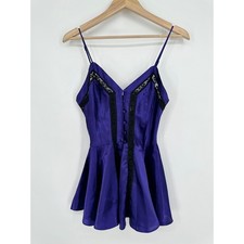 Vintage Victoria  s Secret Gold Label Satin Slip Dress Teddy Nightgown Size M