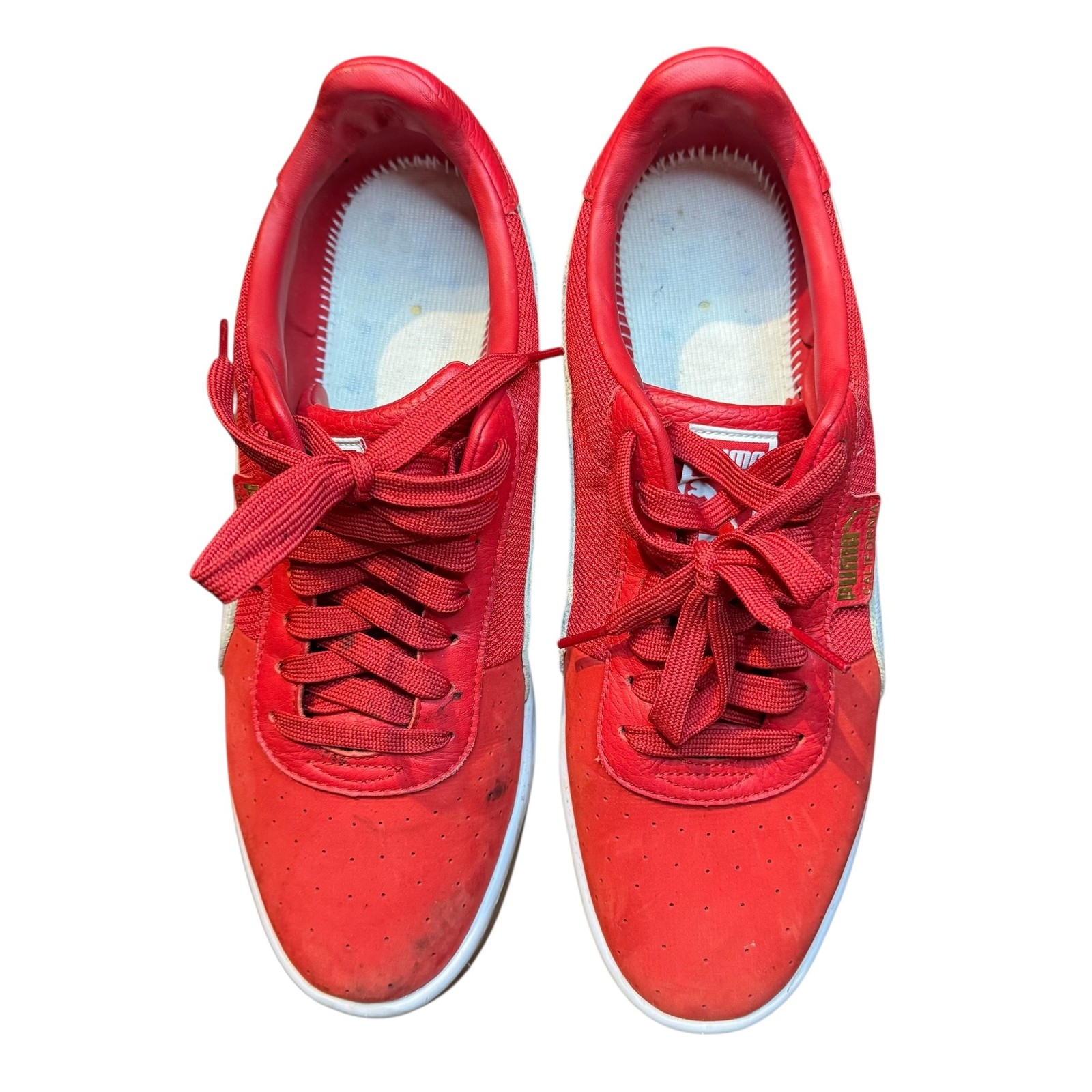 Puma California Shoes Mens Size 12 Red Low Top Athletic Snea