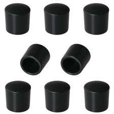 8PCS Black Rubber Door Stop Bumper Tips, 0.39 Inch, Replacement Stopper Caps