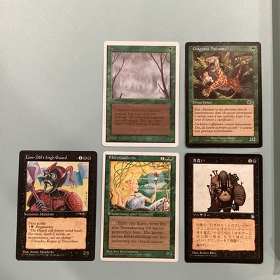 mtg card languages Magic the Gathering' Ice Age 'Dark Ritual' AP card in multiple langua –  justinhampton main image 1