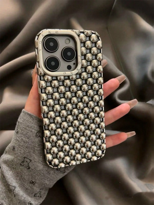 For iPhone 17 16 15 14 13 Pro Max Case 3D Silver TPU Studded Punk Y2K Cover