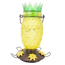 9110-2 Pineapple Top-Fill Glass Hummingbird Feeder – 28 oz
