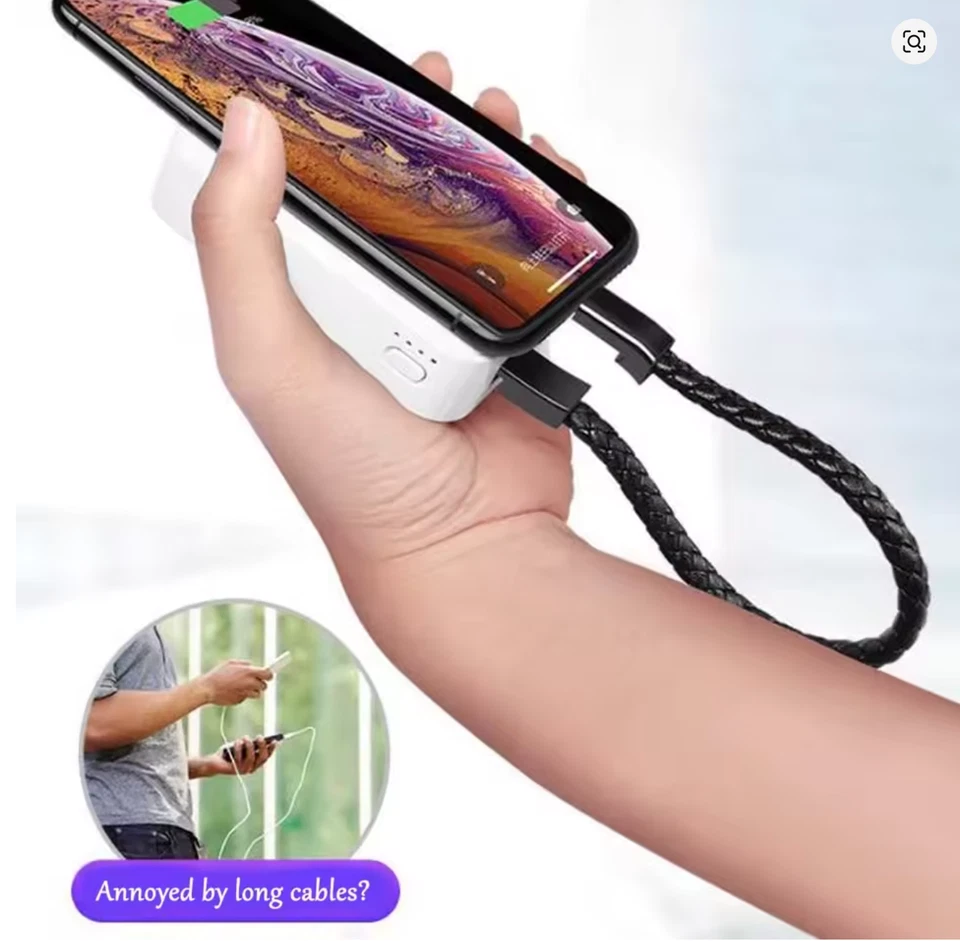 Cable Cargador USB Pulsera Cuero - Tipo-C / iPhone | Carga Rápida 2 en 1 Foto 3 de 4