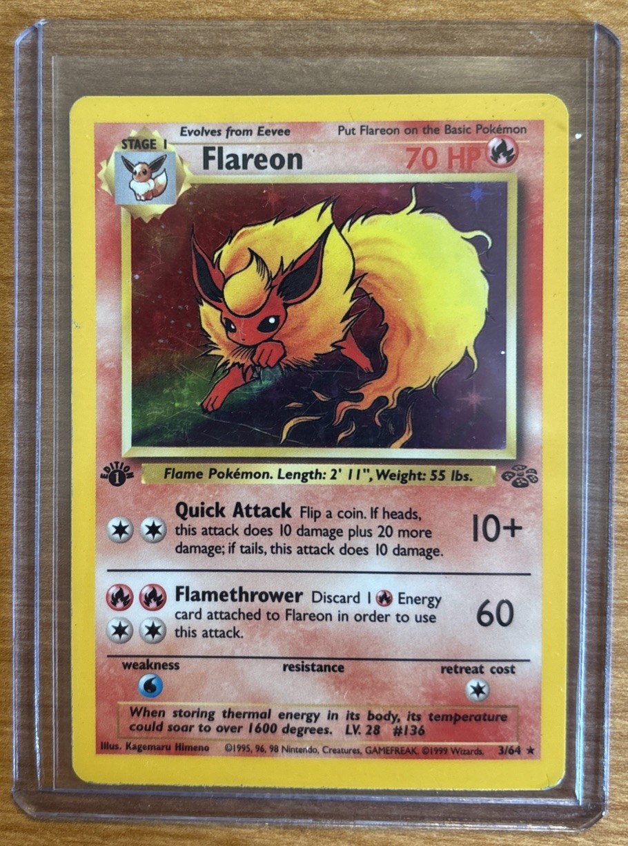 Pokemon TCG Flareon 10/110 Holo Rare 1st EDITION NM Legendary Collection NP