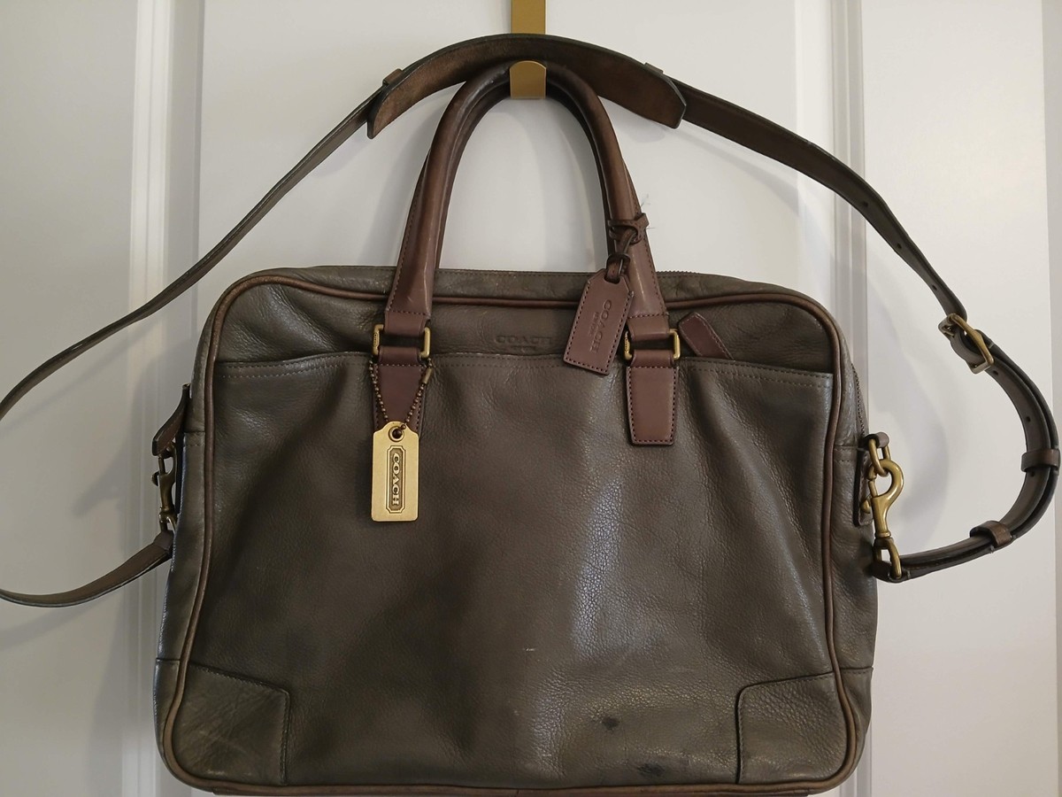 VINTAGE COACH 2-WAY COMMUTER BUSINESS BRIEFCASE 70478 GRAY W 
