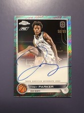 2022-23 Topps Chrome OTE Trey Parker Aqua & Red OTE Auto Refractor RC SP /99