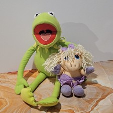 Muppets Kermit the Frog Plush Vintage 1988 Avon Miss Piggy Doll Lot