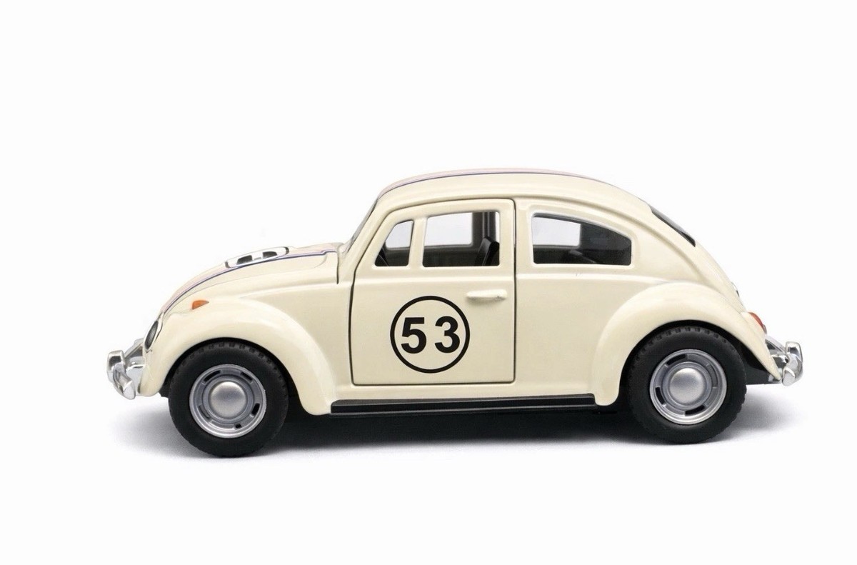 Herbie Love Bug #53 Pull Back Car Diecast VW Beetle Toy Doors New