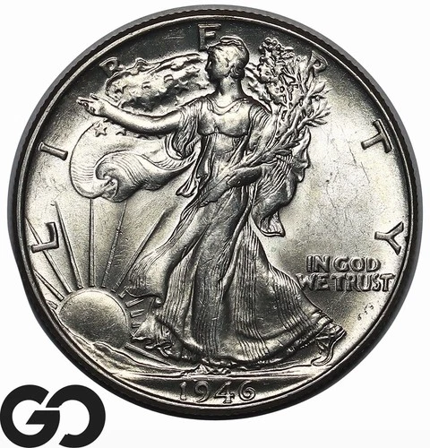 1946 Walking Liberty Half Dollar, Gem BU++