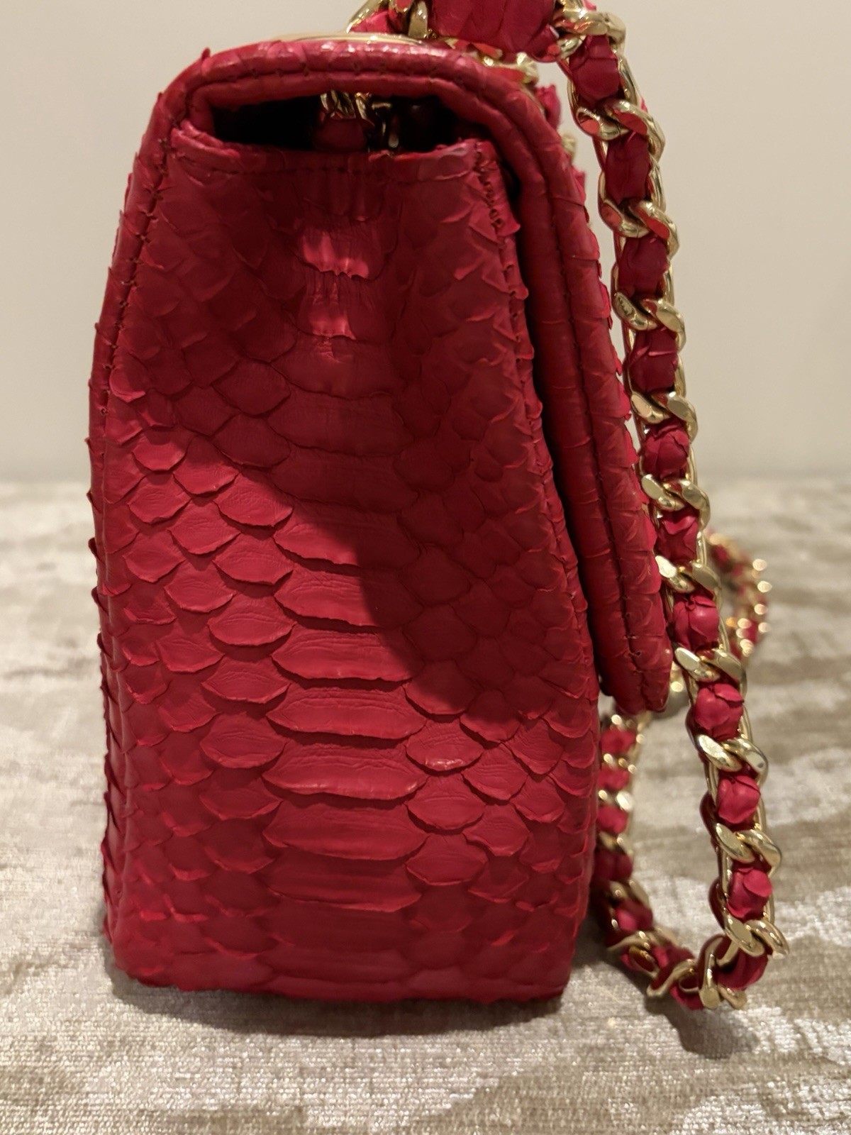 Red Python Shoulder Bag - image 3