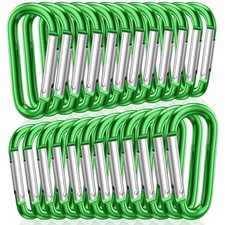 24 Pcs 2" Aluminum D Ring Carabiners Clips D Shape Spring Loaded Gate Keychain