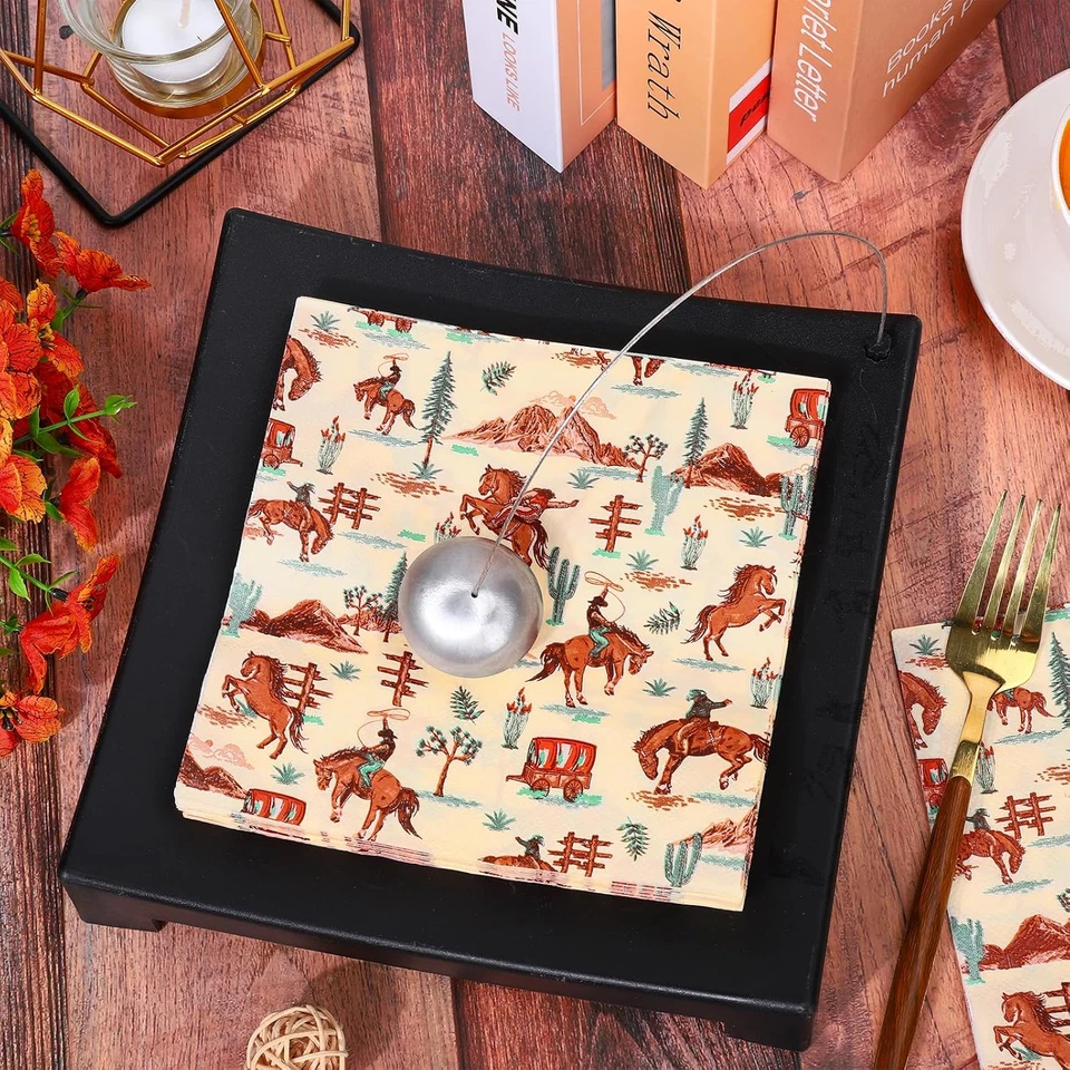 Servilletas de papel vintage de vaquero del oeste de 50 piezas servilletas de almuerzo de rodeo del salvaje oeste Tropi Foto 3 de 4