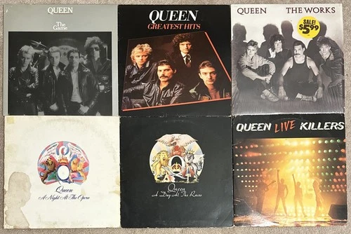 Queen LP Lot of 6 Hard Rock Ballads A Night At The Opera Live Killers The Works￼