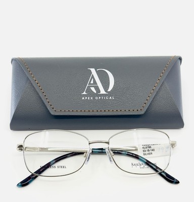NEW KATELYN LAURENE KL6786 SILVER Womens Semi Cat Eye Eyeglasses 53-16-140 B:32