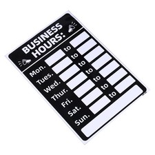 Business Hour Sign, PVC Car Sticker Operation Time Sticker Door Decor, Black