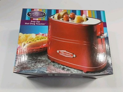 Nostalgia  Retro Red Pop-Up Hot Dog Toaster For 2 Hot Dogs/2 Buns NEW