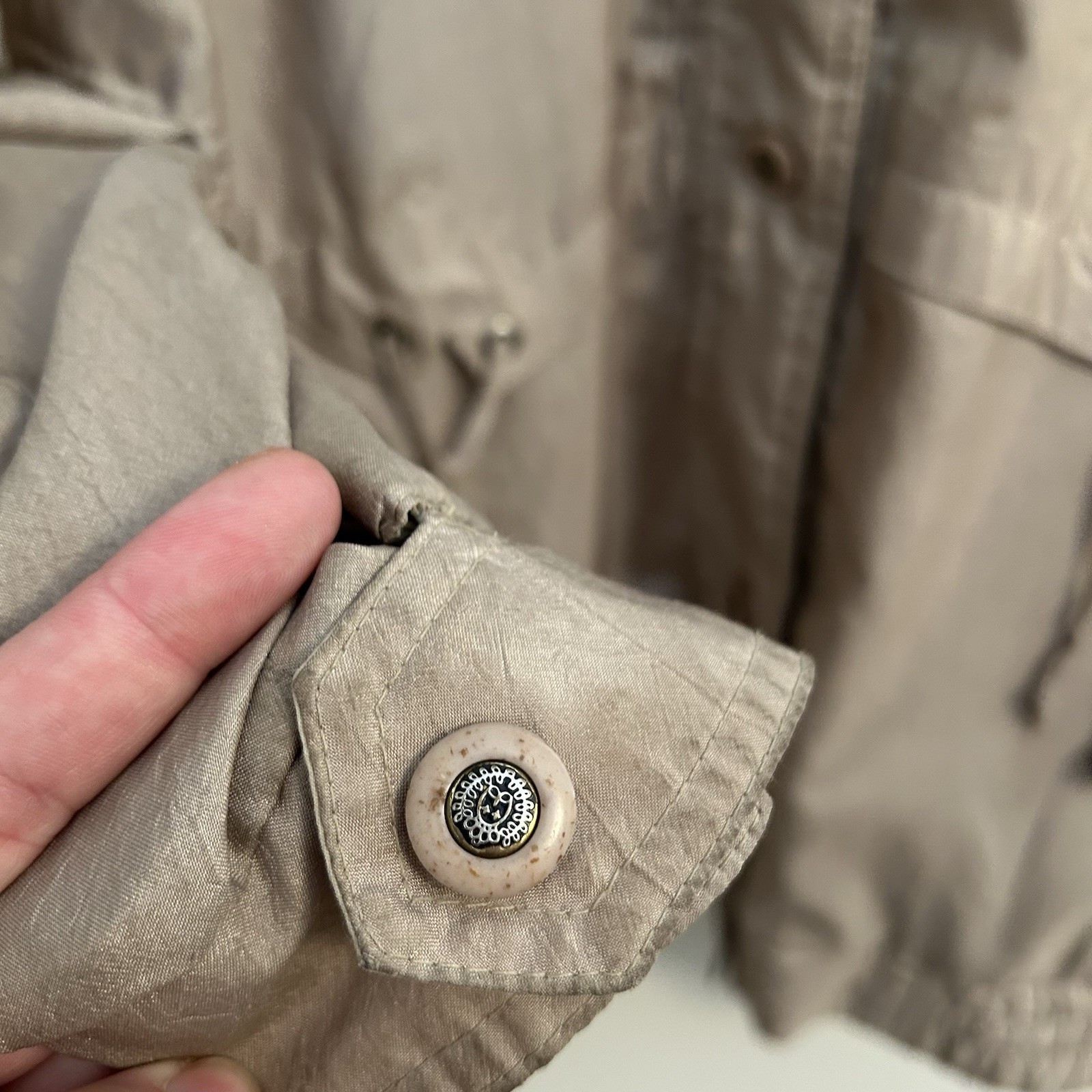 Vintage CS Essentials Long Jacket Tan Women’s Medium Snap Closure thumbnail 2