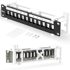 12 Port Blank Keystone Patch Panel, 10inch, Wall Mount, 89D Bracket, Metal