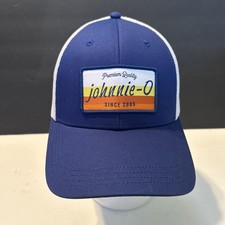 Johnnie-O Mens Navy Blue White Snapback Trucker Mesh Hat Cap New Adjustable OSFA