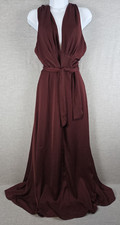 Banana Republic Tie Wrap Maxi Dress 10 Elegant Halter Flowy Whimsigoth Cocktail