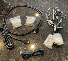 Mixed Cable Lot HDMI DVI VGA USB Coax 2 DVI VGA Adapters Bundle