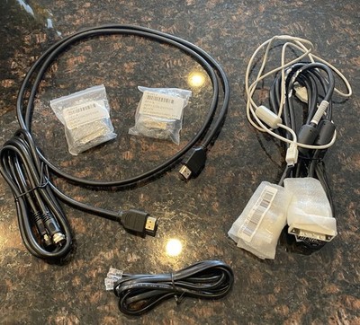 Mixed Cable Lot HDMI DVI VGA USB Coax + 2 DVI VGA Adapters Bundle