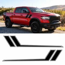 Gloss Black Side Door Fender Hockey Stripe Vinyl Sticker For Dodge Ram 1500 2500