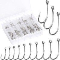 100 StüCk Angelhaken Set In 10 GrößEn - Kohlenstoffstahl Mit Widerhaken Und ÖSe