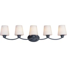 Maxim Lighting 11835SWBK Shelter 5 Light 38 inch Black Bath Vanity Wall Light