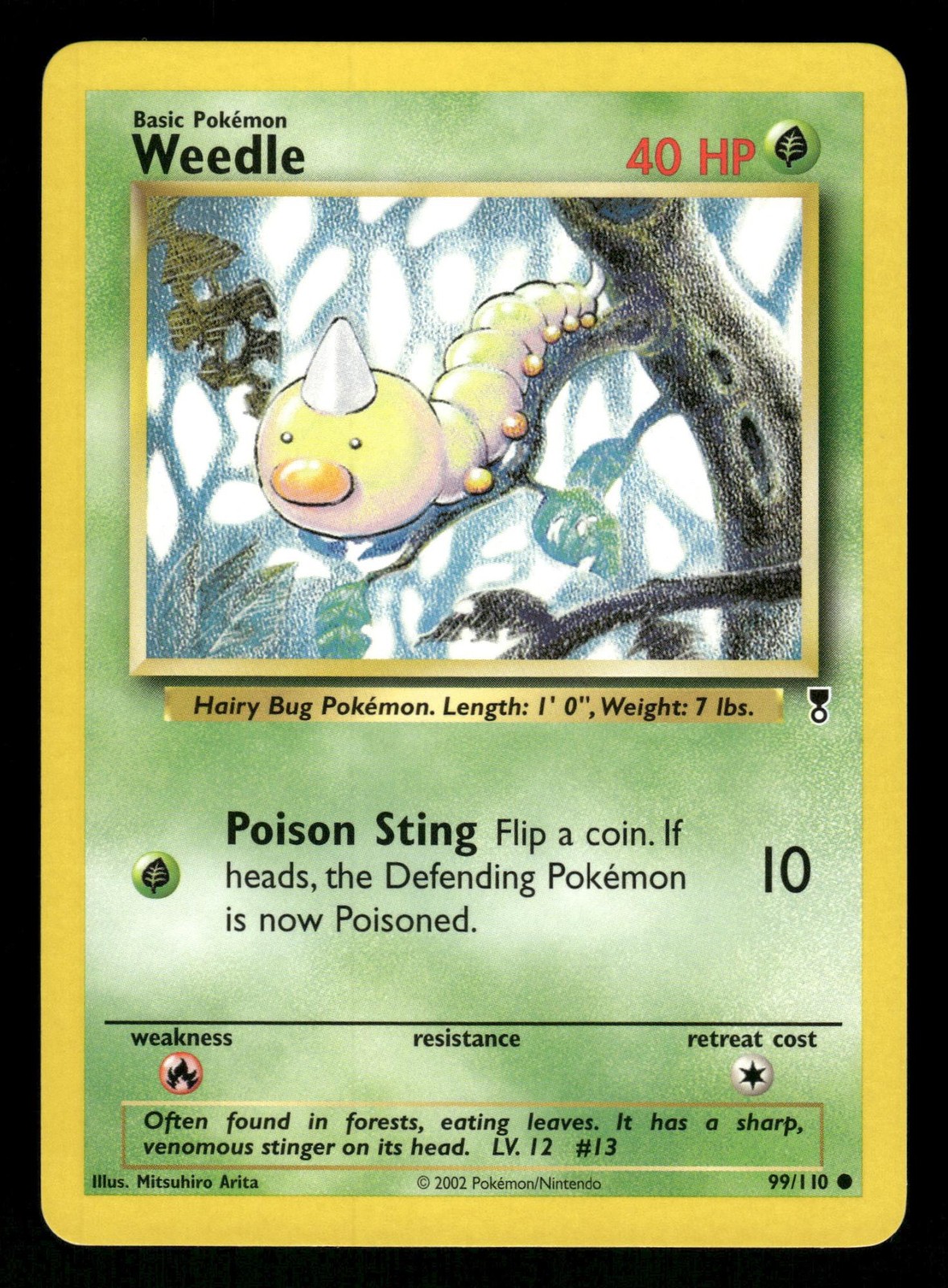 Weedle 99/110 NM Common Legendary Collection 2002 Pokemon TCG