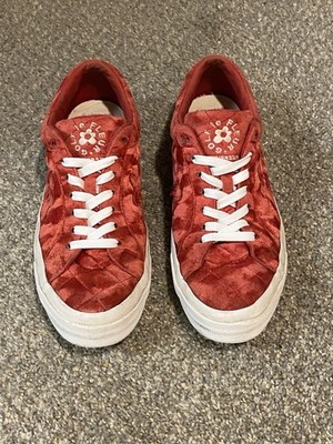 Size 10 Mens - Converse Golf Le Fleur x One Star Quilted Velvet Cherry