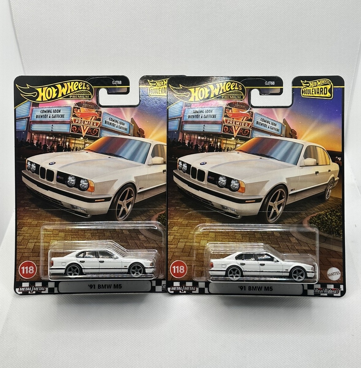 Lot Of 2 Hot Wheels Premium 2025 '91 BMW M5 White Boulevard